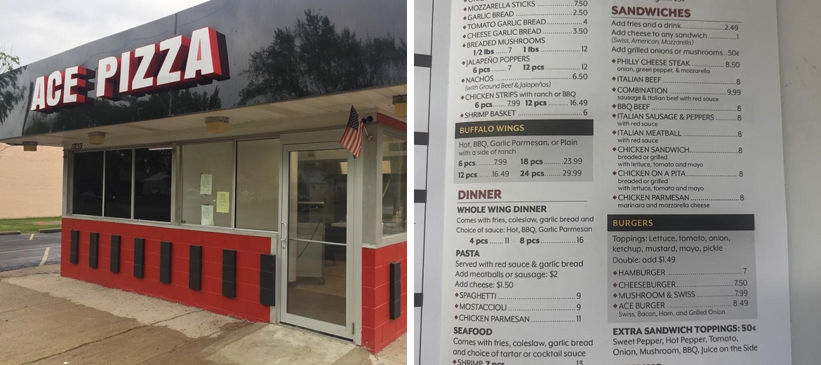 Ace Pizza Menu